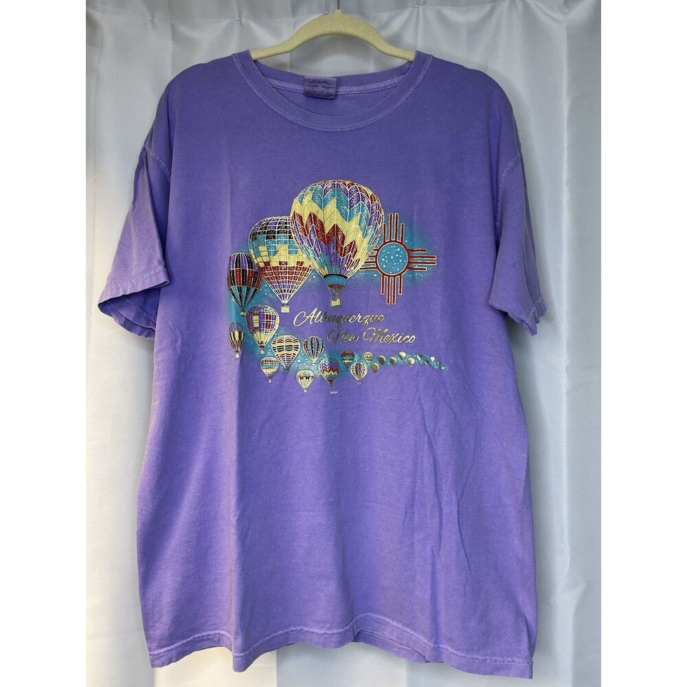 Hot Air Balloon Purple T-Shirt Albuquerque New Mexico Festival Adult Size L Y2K